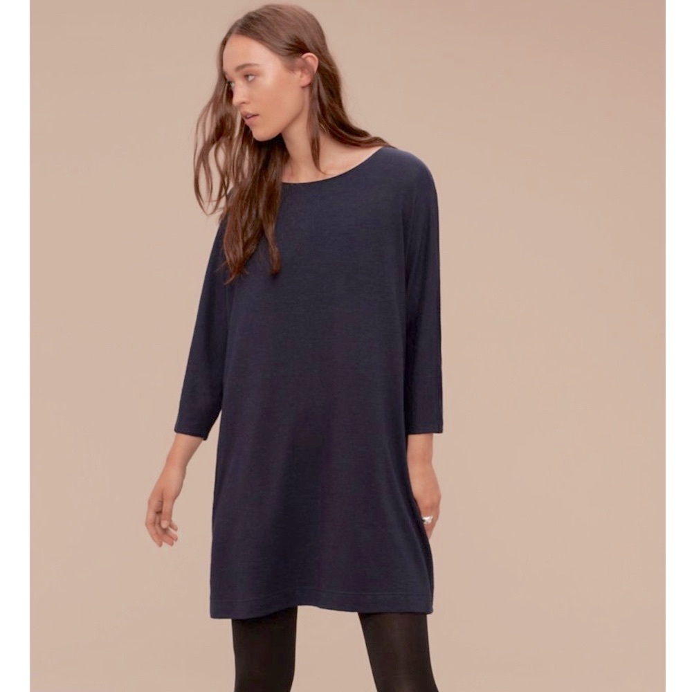 Aritzia Wilfred Cober Dress navy blue